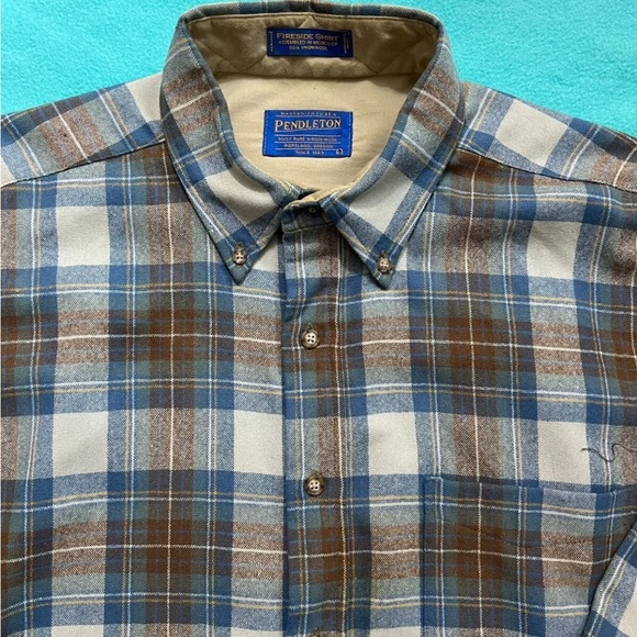 Pendleton Men Fireside Wool Button Down Flannel Shirt Multicolored Sz L - Picture 3 of 8